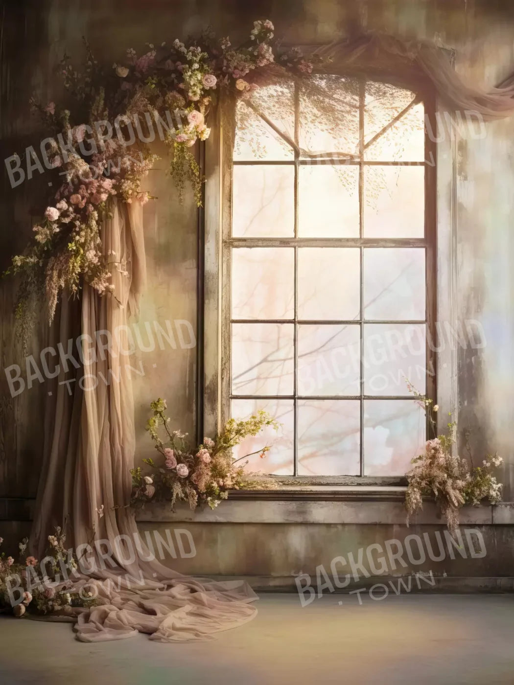 Cocoa Artistry Window 5X68 Fleece ( 60 X 80 Inch ) Backdrop