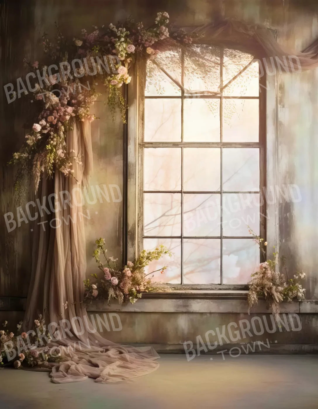 Cocoa Artistry Window 6X8 Fleece ( 72 X 96 Inch ) Backdrop