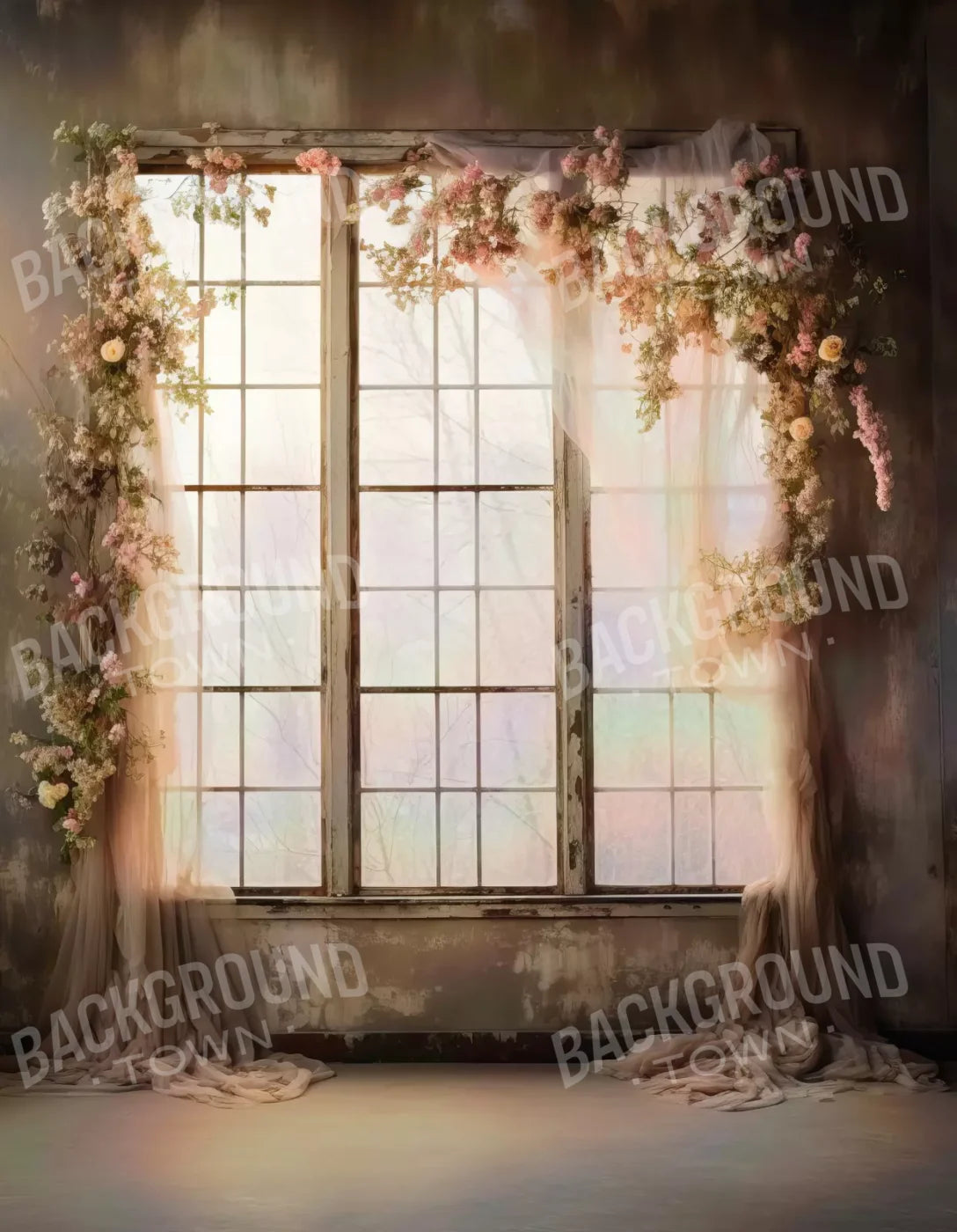 Cocoa Artistry Window I 6X8 Fleece ( 72 X 96 Inch ) Backdrop