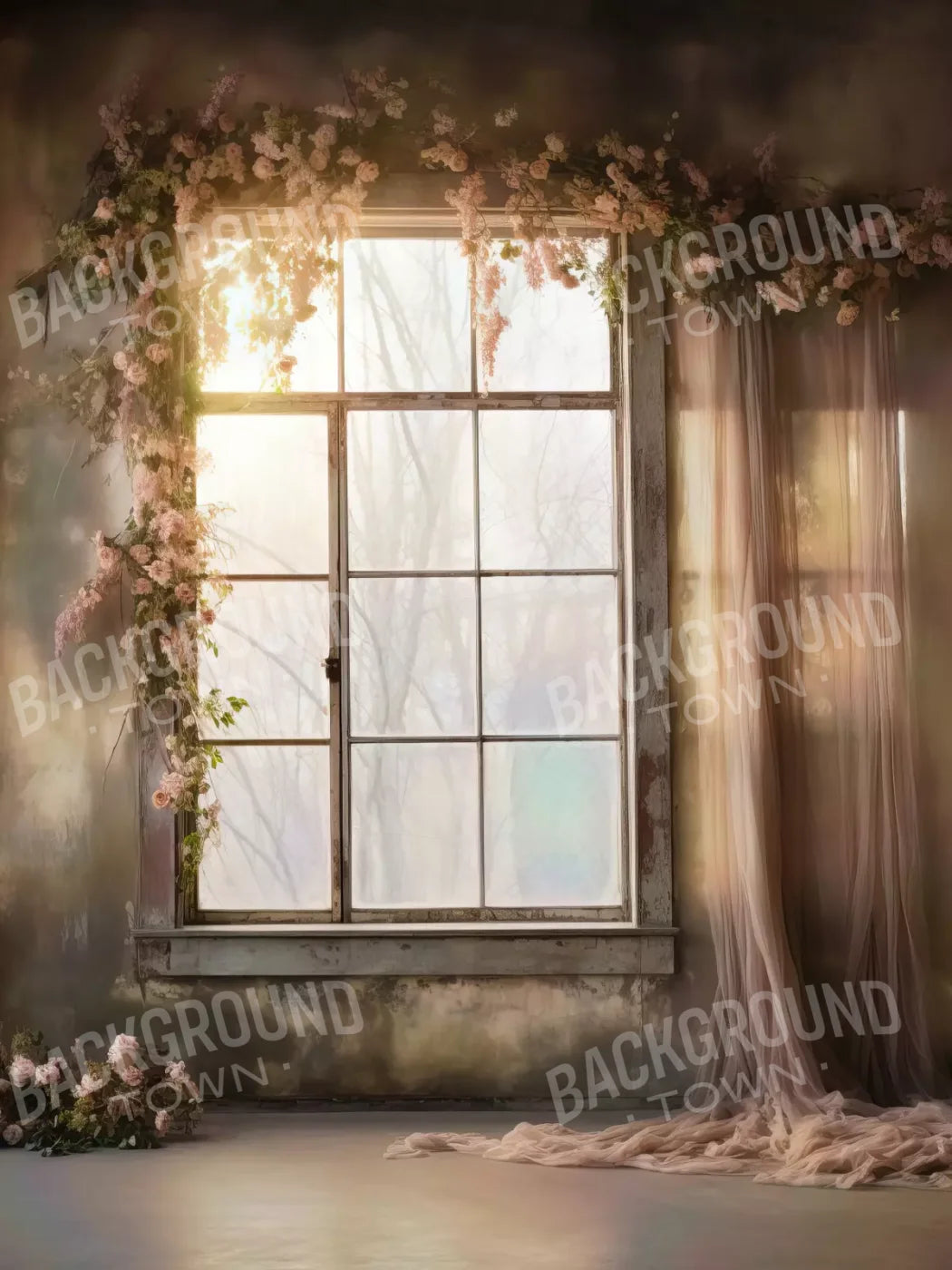 Cocoa Artistry Window Iv 5X68 Fleece ( 60 X 80 Inch ) Backdrop