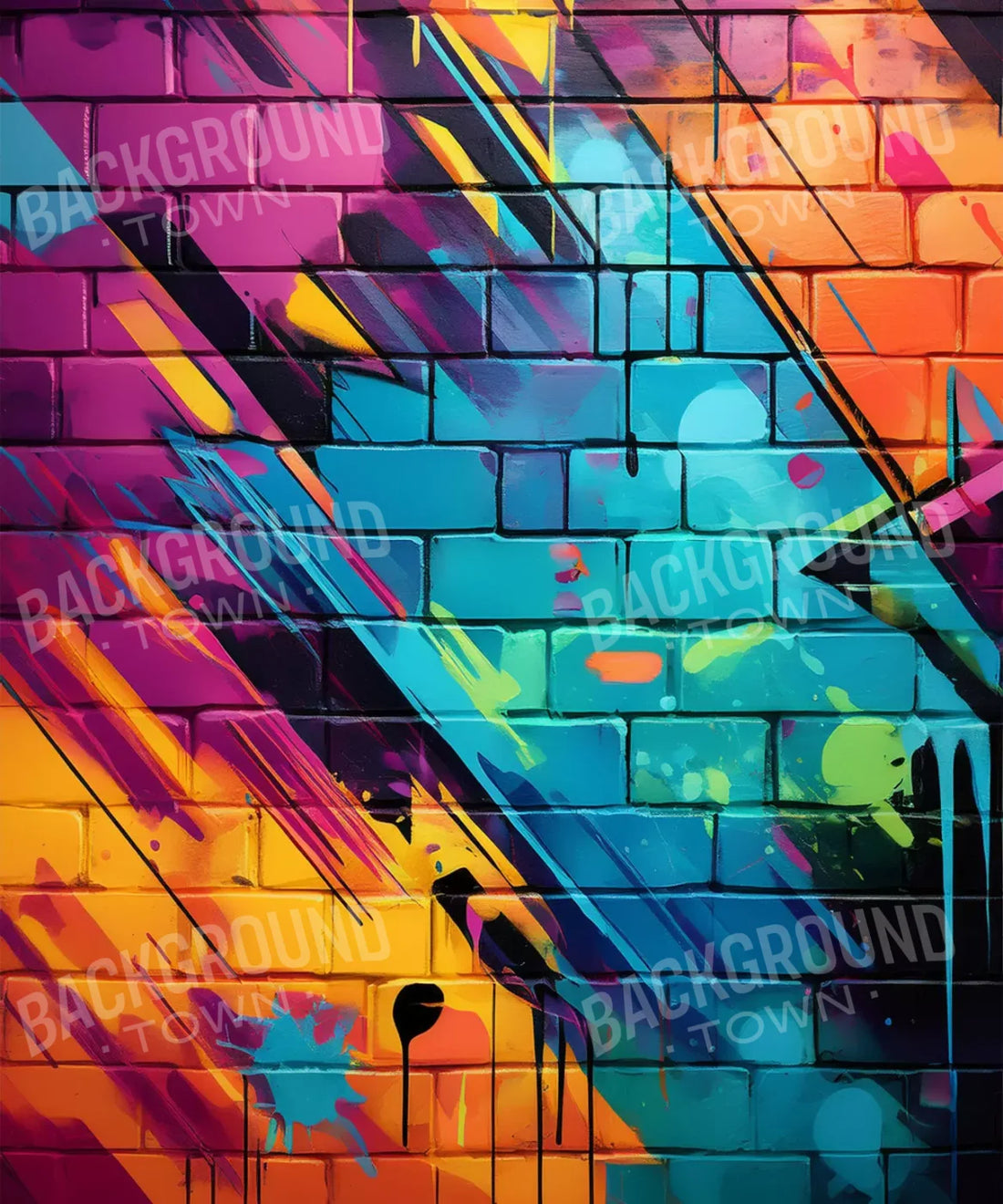 Purple , Orange , Blue , Green Backdrop for Photography