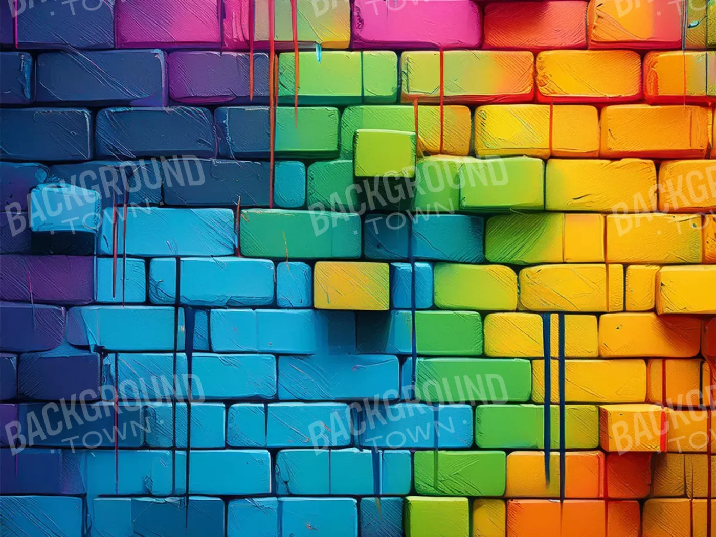 Color Bricks 6’8X5’ Fleece (80 X 60 Inch) Backdrop