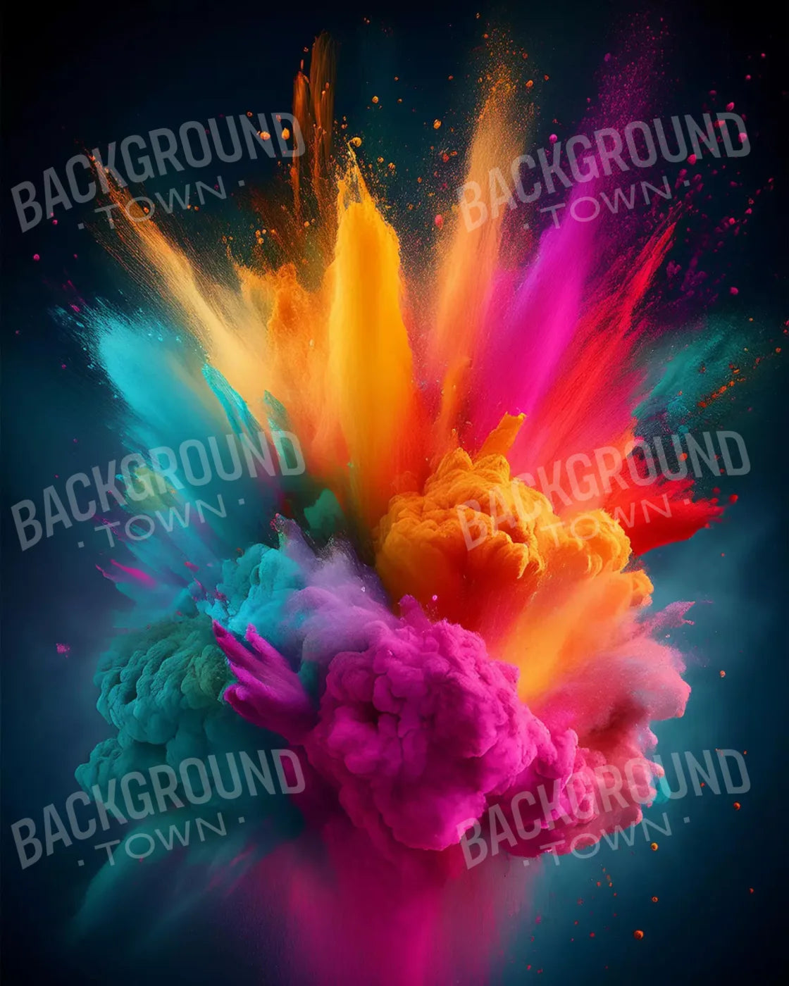 Color Powder Burst 8’X10’ Fleece (96 X 120 Inch) Backdrop