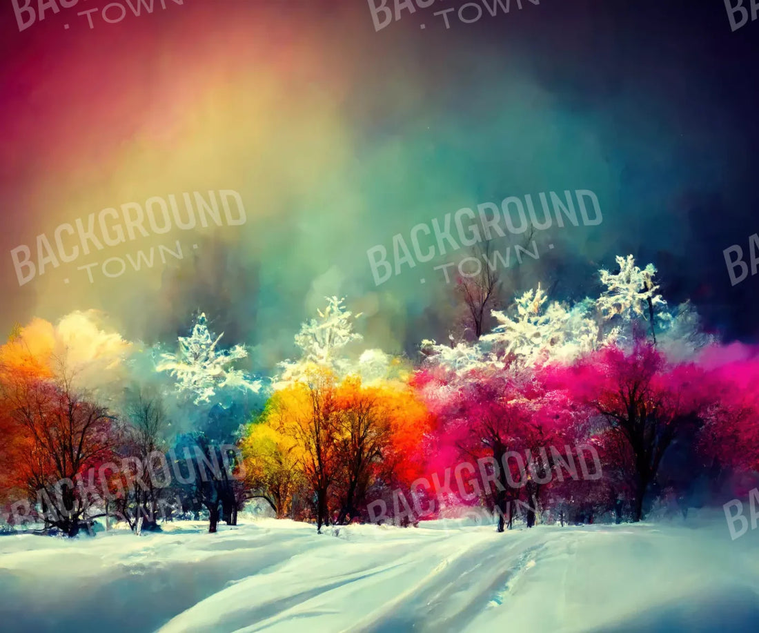 Multi-Color Winter Backdrop for Photography