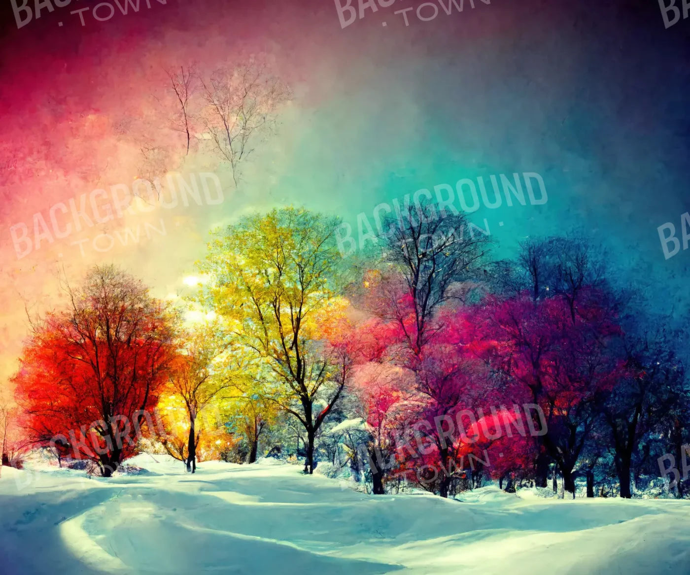 Multi-Color Winter Backdrop for Photography