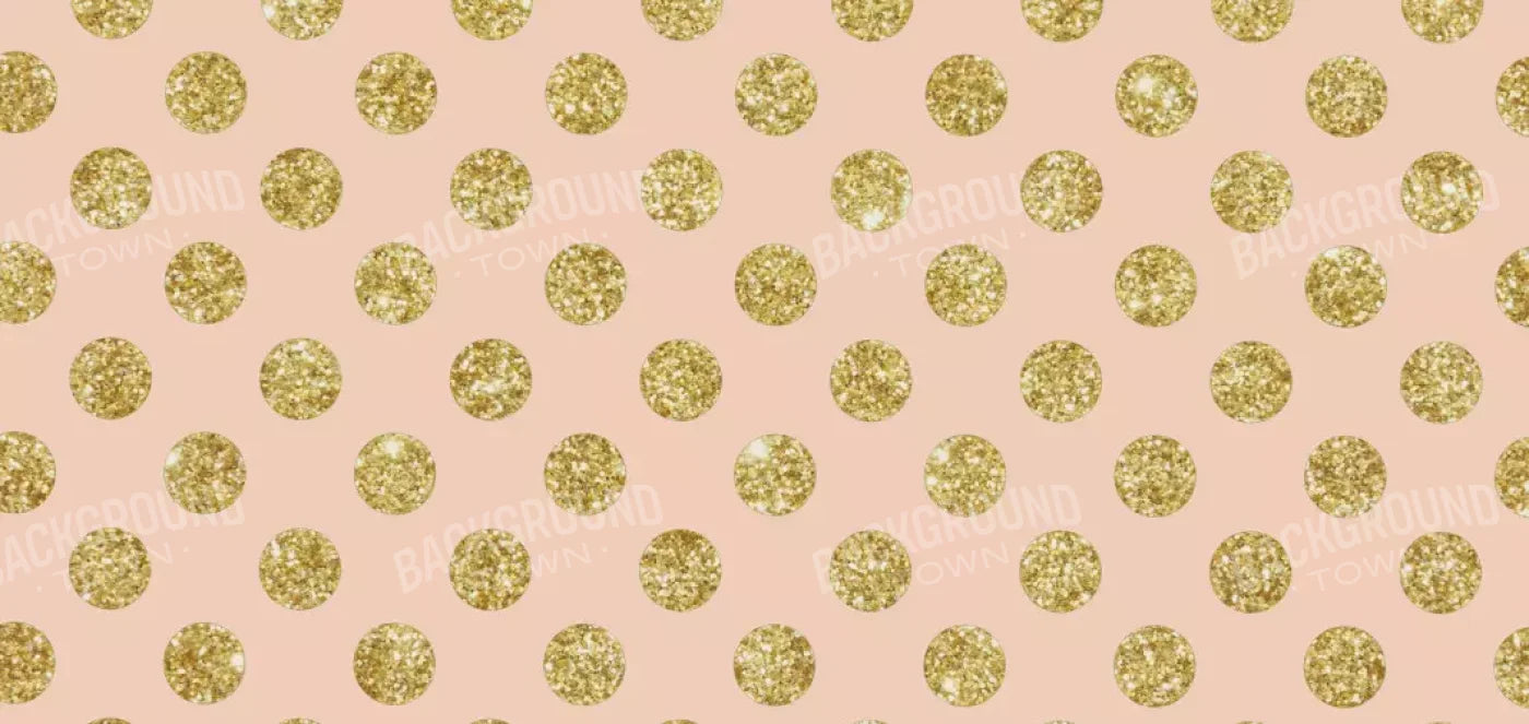 Coral Gold Polka 16’X8’ Ultracloth (192 X 96 Inch) Backdrop
