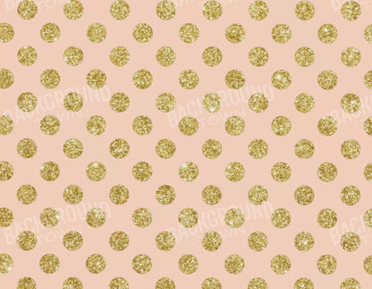 Coral Gold Polka 8’X6’ Fleece (96 X 72 Inch) Backdrop