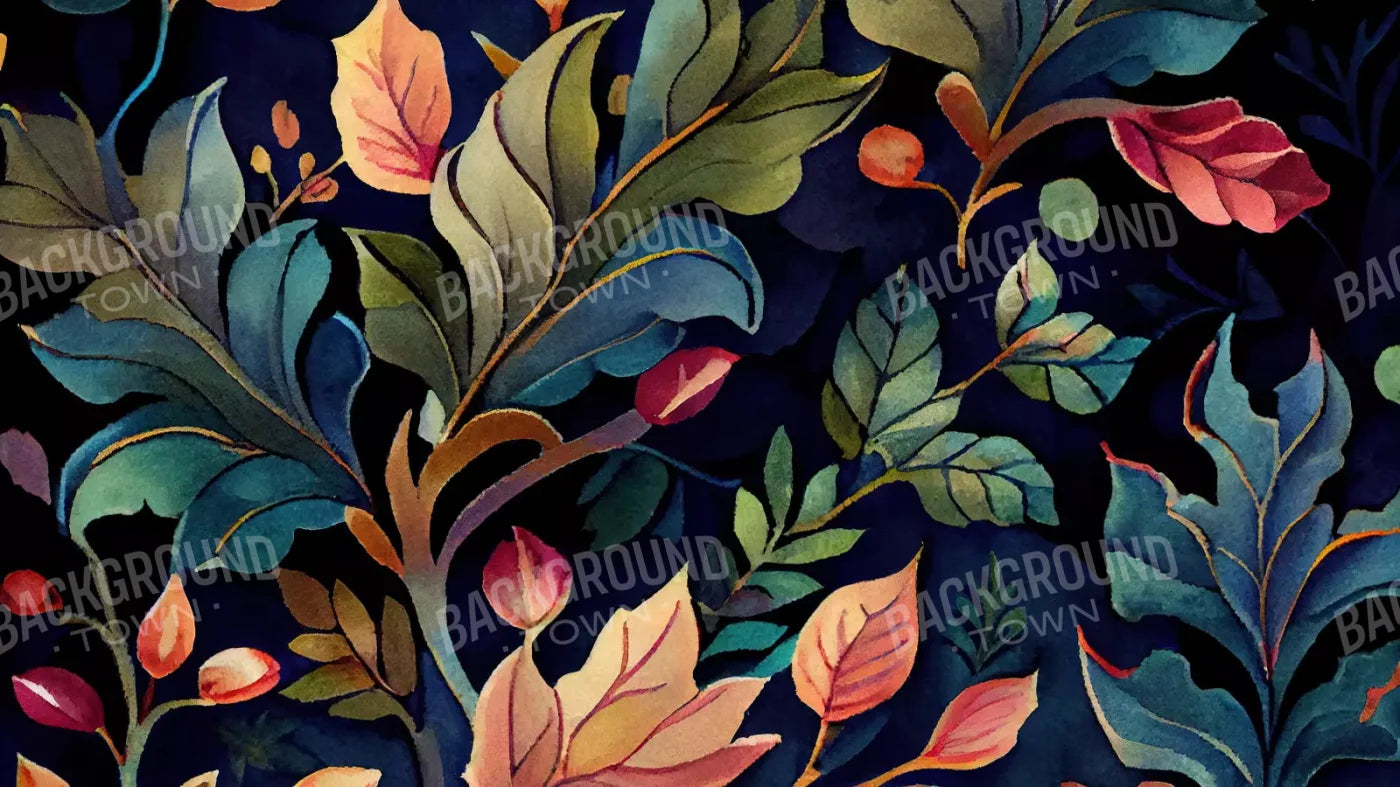Coral Leaves 14X8 Ultracloth ( 168 X 96 Inch ) Backdrop