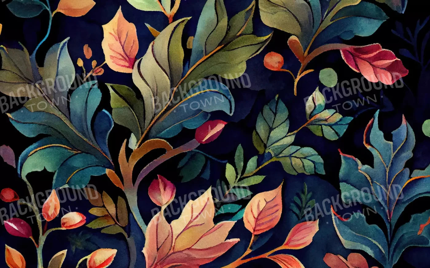 Coral Leaves 14X9 Ultracloth ( 168 X 108 Inch ) Backdrop