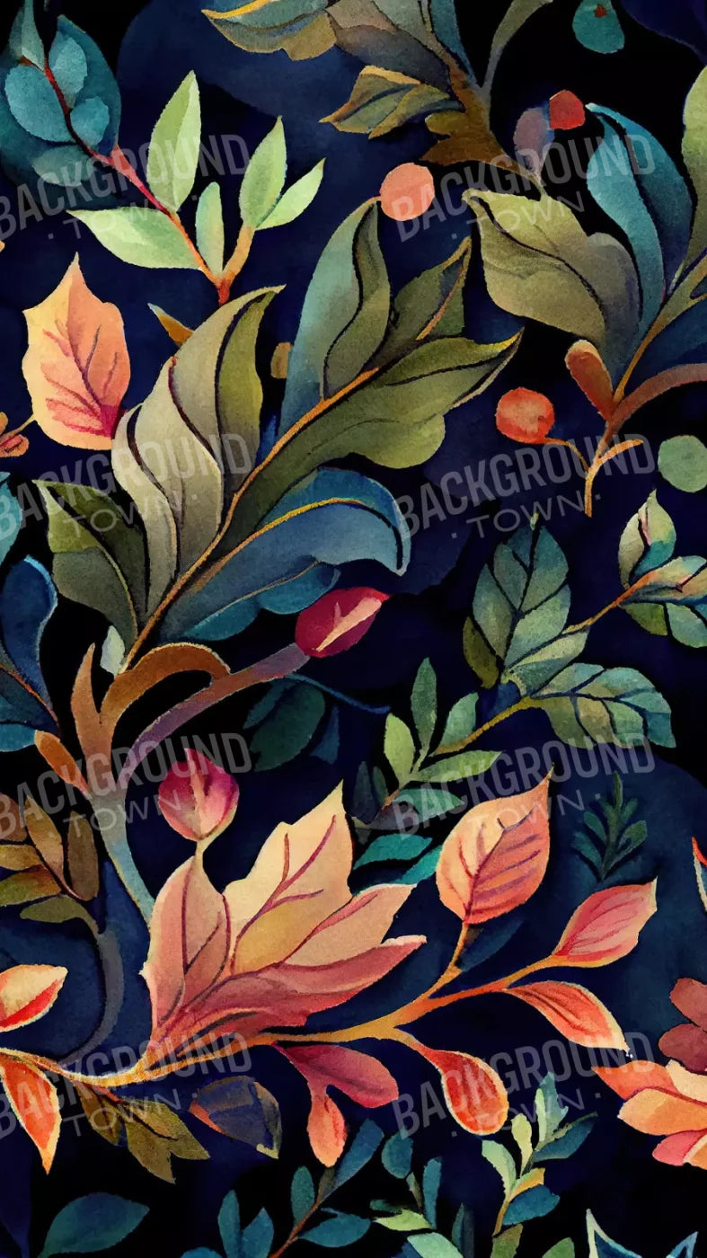 Coral Leaves 8X14 Ultracloth ( 96 X 168 Inch ) Backdrop