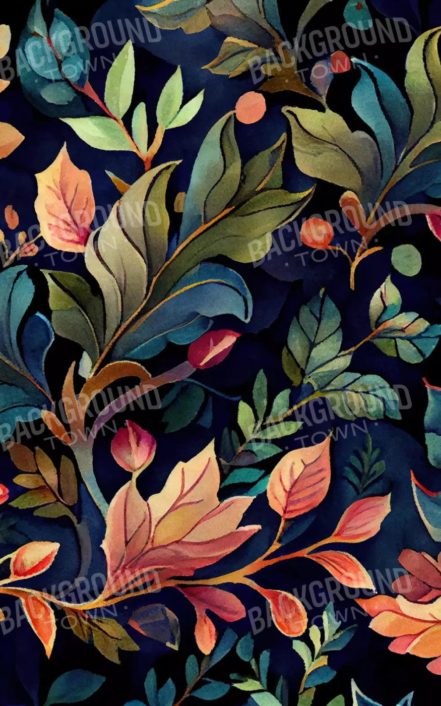 Coral Leaves 9X14 Ultracloth ( 108 X 168 Inch ) Backdrop