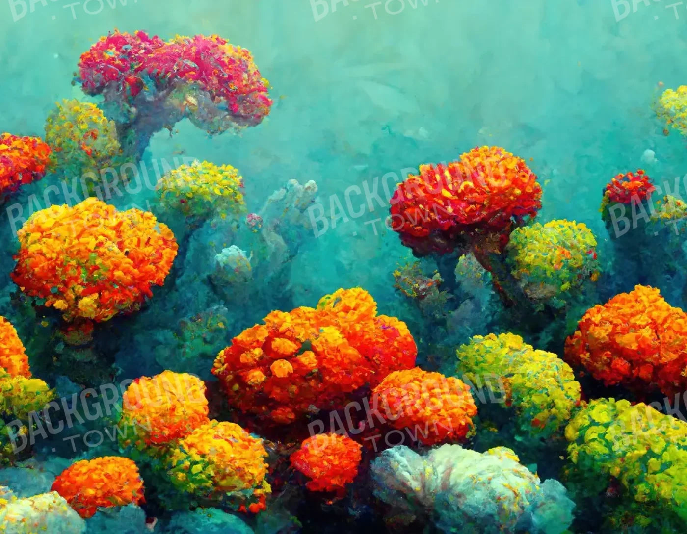 Coral Reef 8’X6’ Fleece (96 X 72 Inch) Backdrop