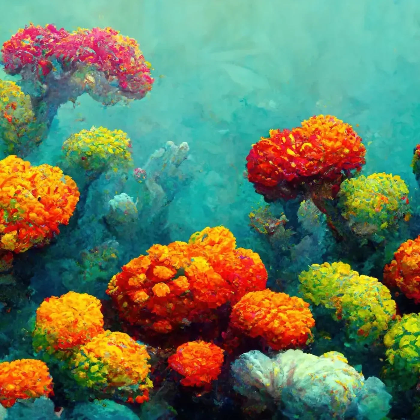 Coral Reef 8’X8’ Fleece (96 X Inch) Backdrop