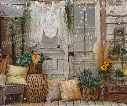 Cottage Boho 5X42 Fleece ( 60 X 50 Inch ) Backdrop