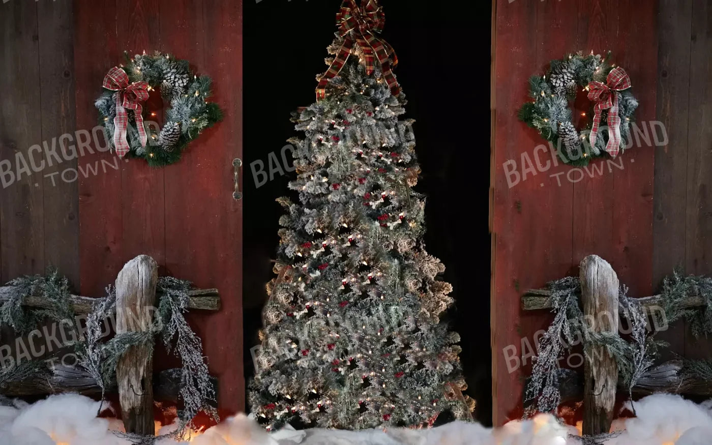 Country Christmas 14X9 Ultracloth ( 168 X 108 Inch ) Backdrop