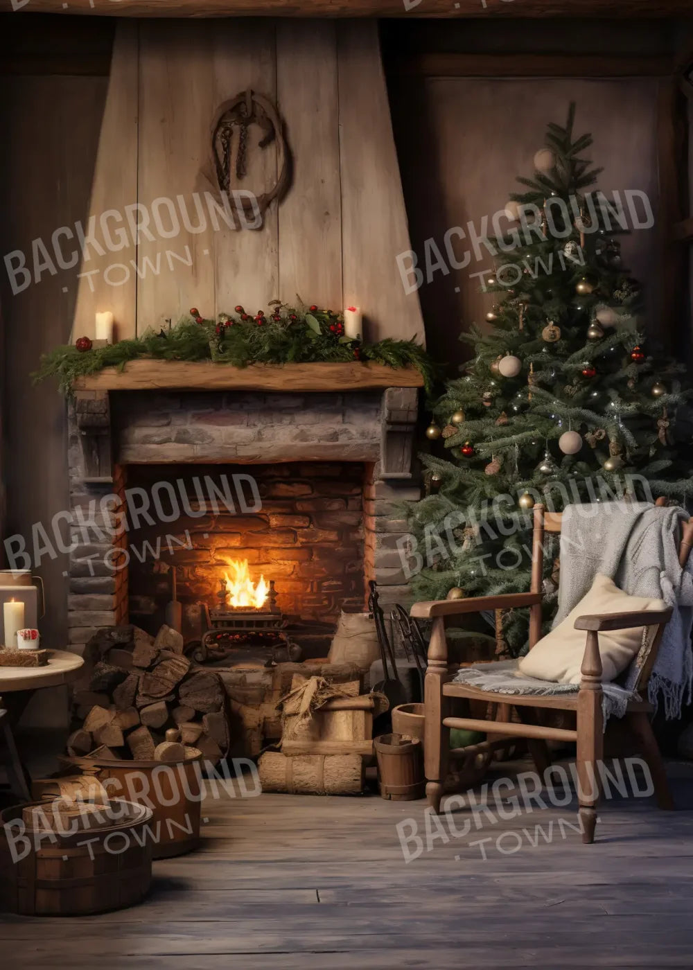 Country Christmas II 5’x7’ UltraCloth (60 x 84 inch) Backdrop