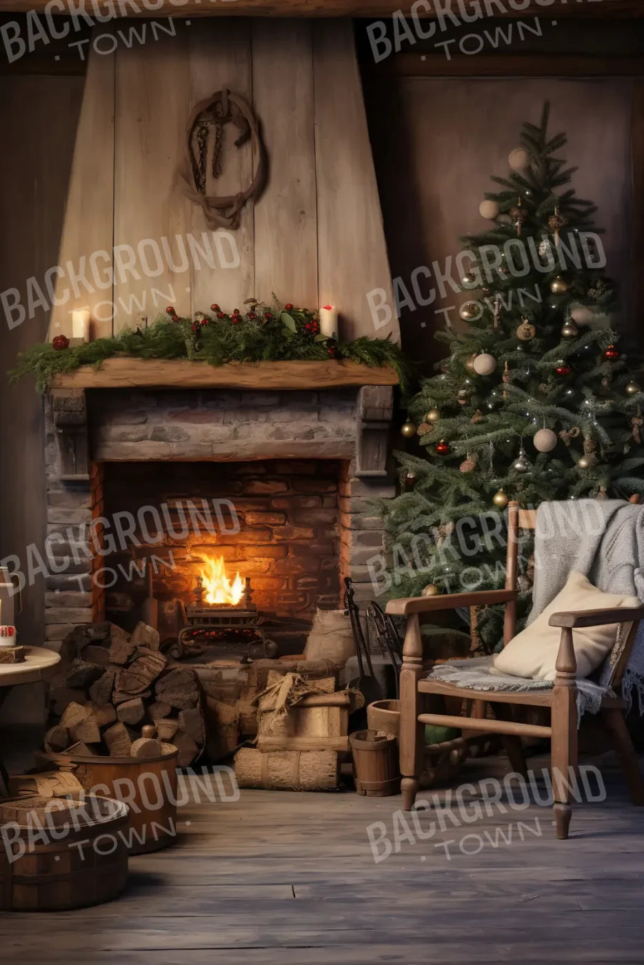 Country Christmas II 8’x12’ UltraCloth (96 x 144 inch) Backdrop