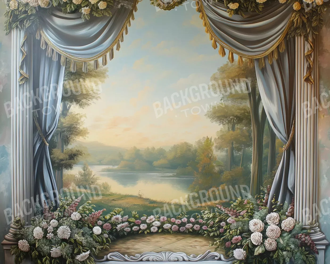 Country Garden Scenic 10’X8’ Fleece (120 X 96 Inch) Backdrop