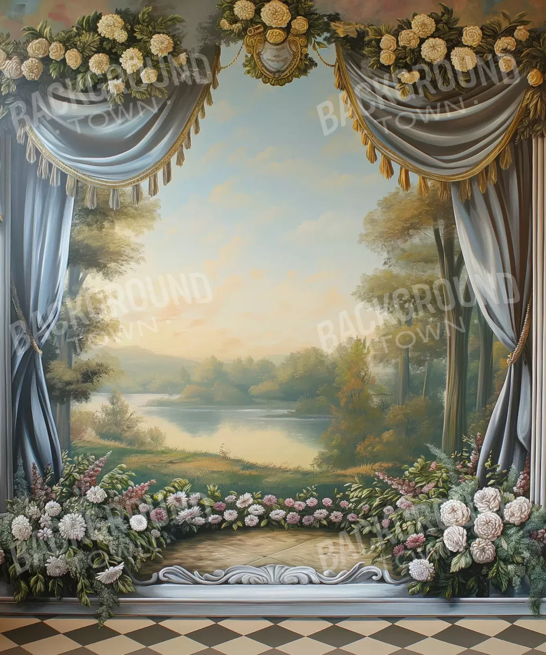 Brown , Blue , Gray   Backdrop for Photography