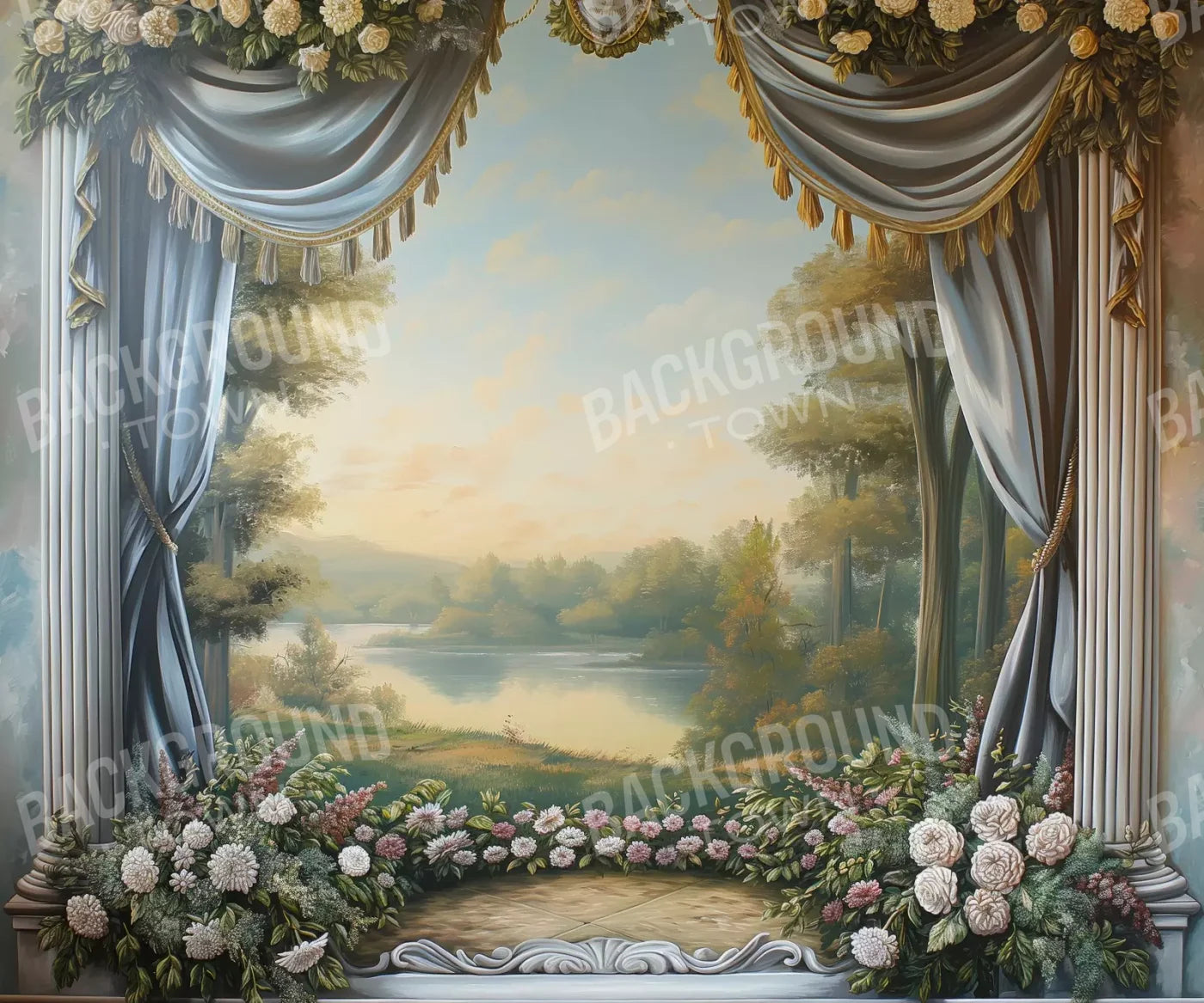 Country Garden Scenic 5’X4’2 Fleece (60 X 50 Inch) Backdrop