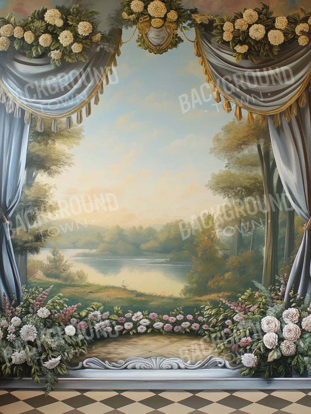 Country Garden Scenic 5’X6’8 Fleece (60 X 80 Inch) Backdrop