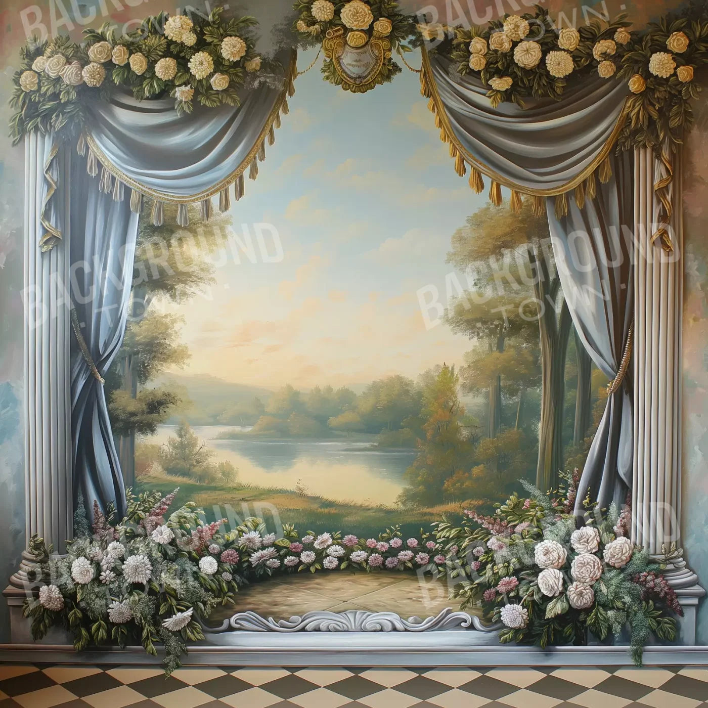 Country Garden Scenic 8’X8’ Fleece (96 X Inch) Backdrop