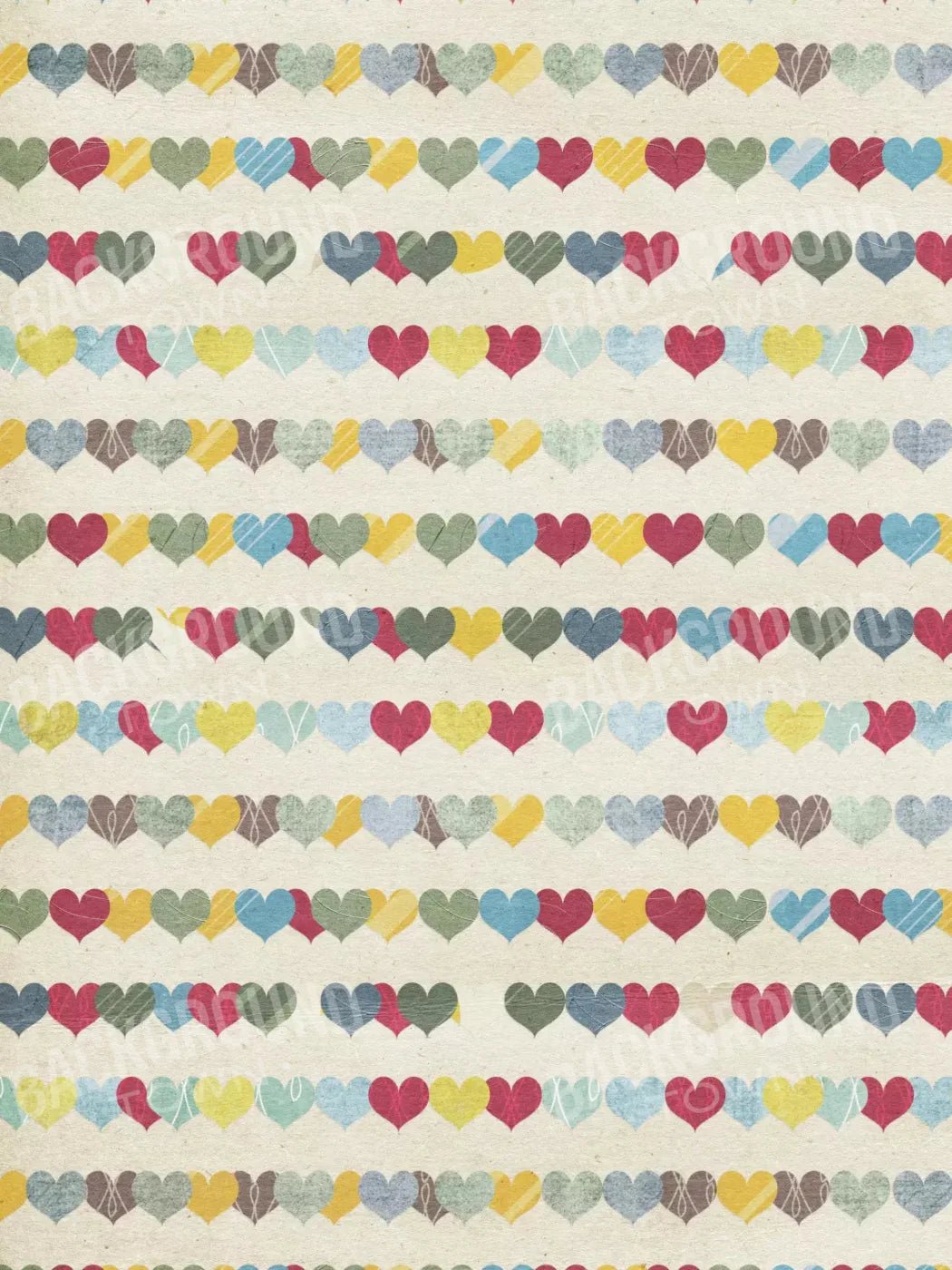 Country Hearts 5X68 Fleece ( 60 X 80 Inch ) Backdrop