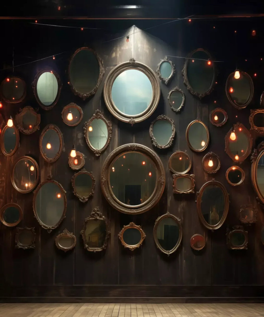 Mirror, Brown Backdrop for Photography