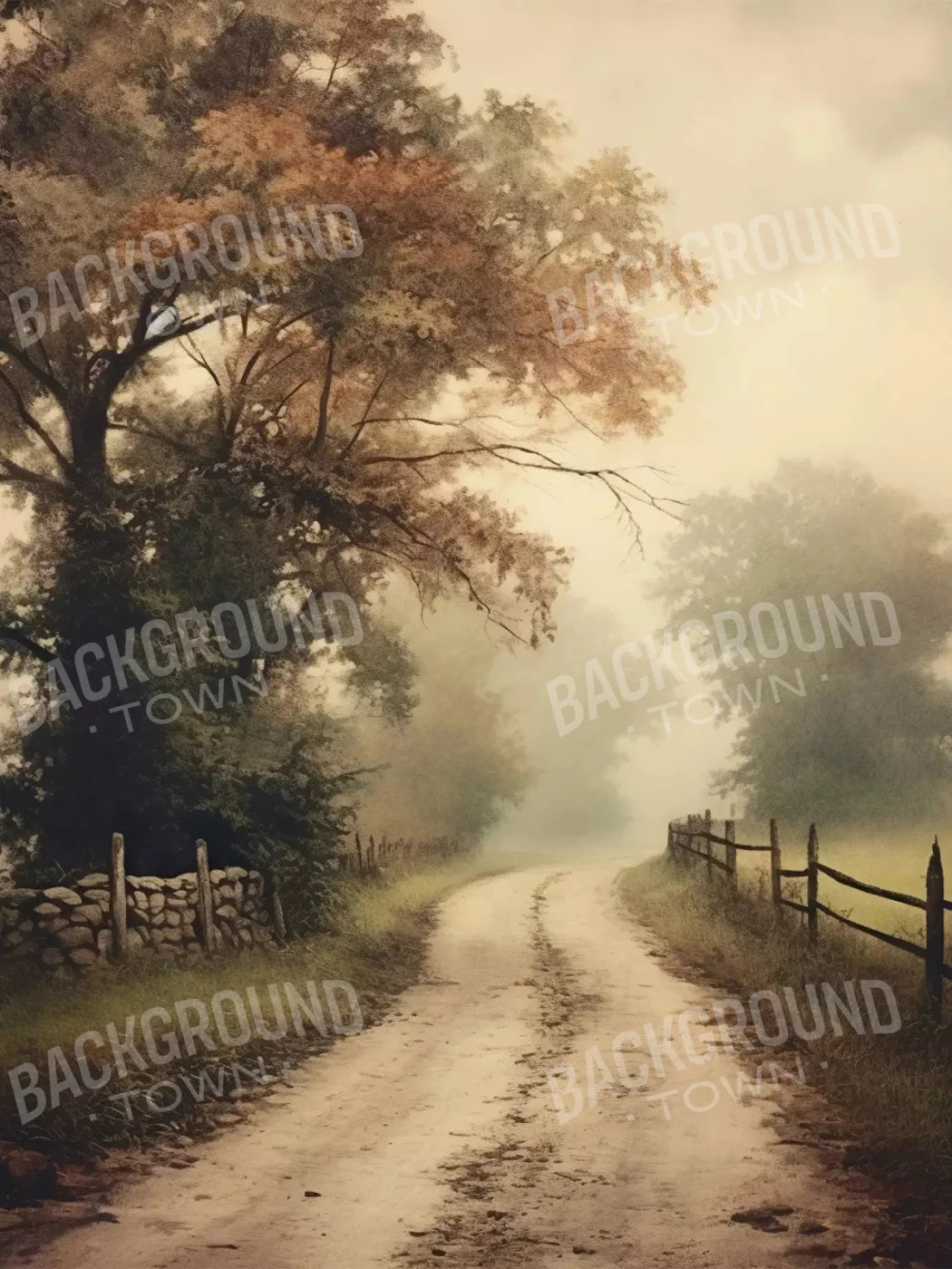 Country Road I 8X10 Fleece ( 96 X 120 Inch ) Backdrop