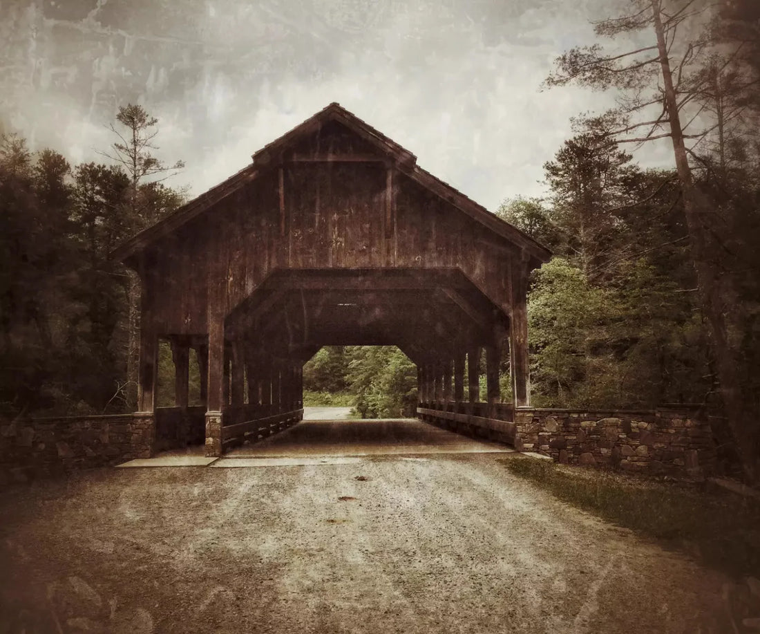Rustic covered bridge Backdrop for Photography