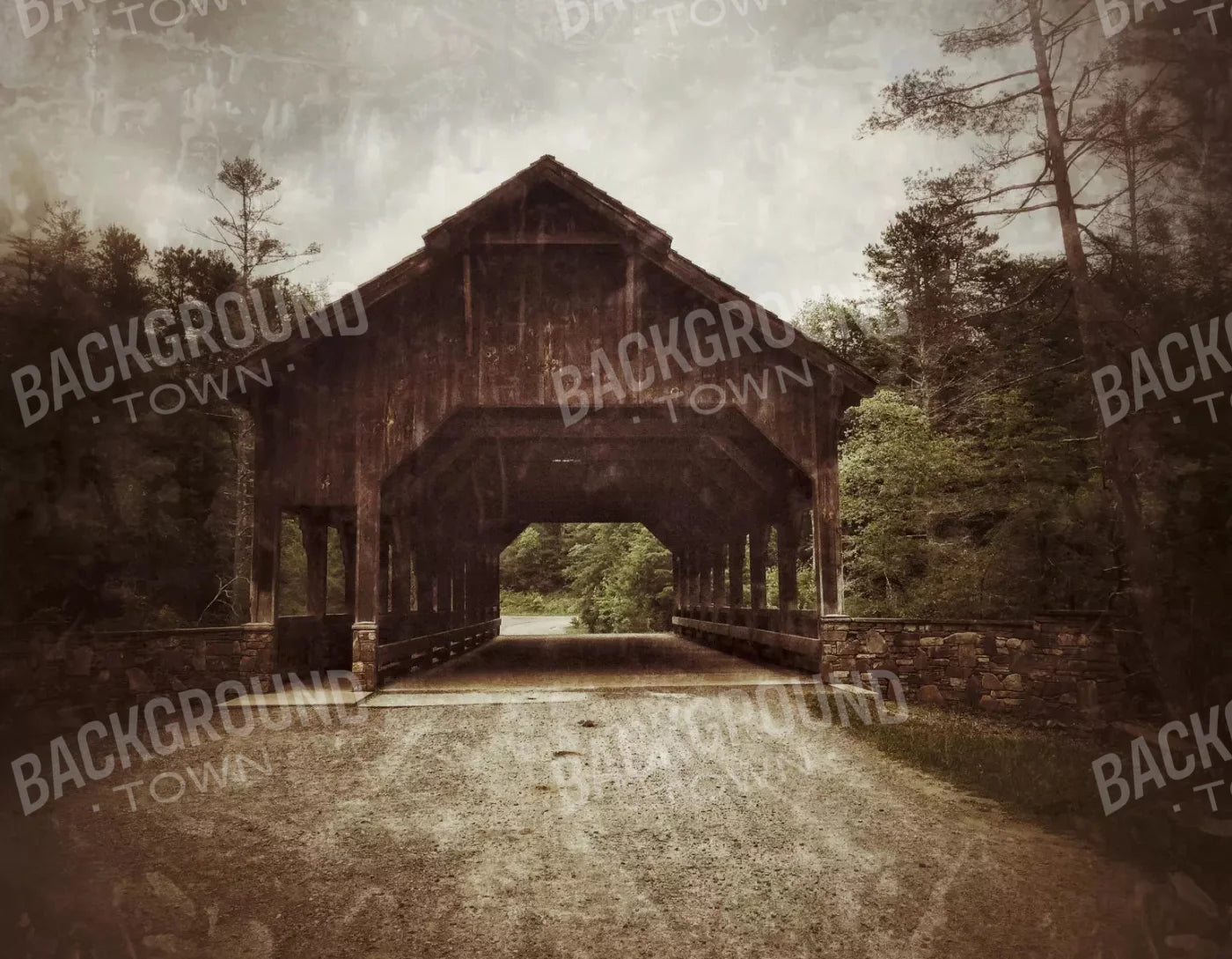 Covered Bridge 8X6 Fleece ( 96 X 72 Inch ) Backdrop