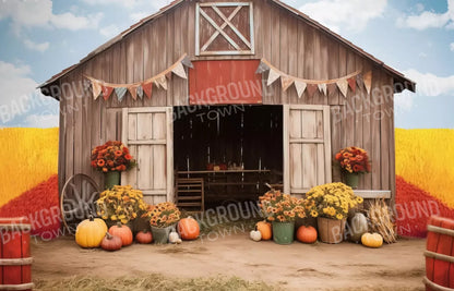 Cozy Autumn Barn 14’X9’ Ultracloth (168 X 108 Inch) Backdrop