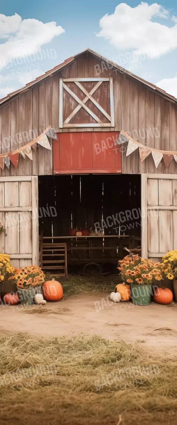 Cozy Autumn Barn 5’X12’ Ultracloth For Westcott X-Drop (60 X 144 Inch) Backdrop