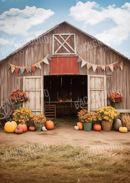 Cozy Autumn Barn 5’X7’ Ultracloth (60 X 84 Inch) Backdrop