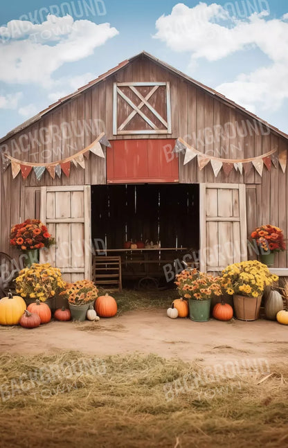 Cozy Autumn Barn 9’X14’ Ultracloth (108 X 168 Inch) Backdrop