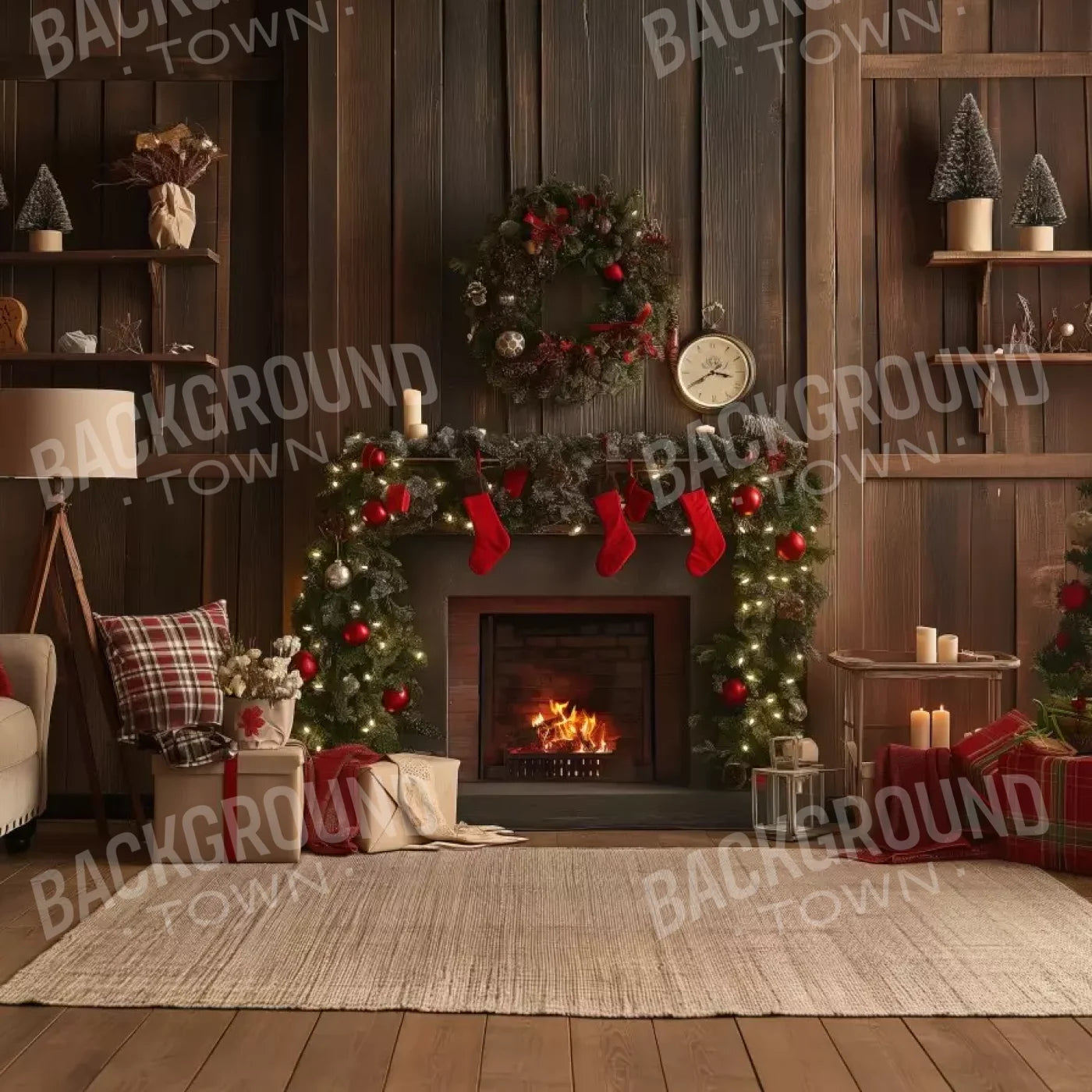 Cozy Cabin Christmas 10’X10’ Ultracloth (120 X Inch) Backdrop