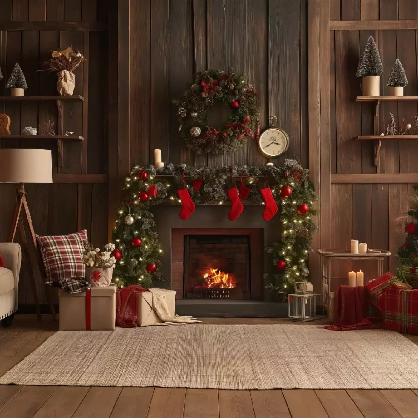 Cozy Cabin Christmas 10’X10’ Ultracloth (120 X Inch) Backdrop