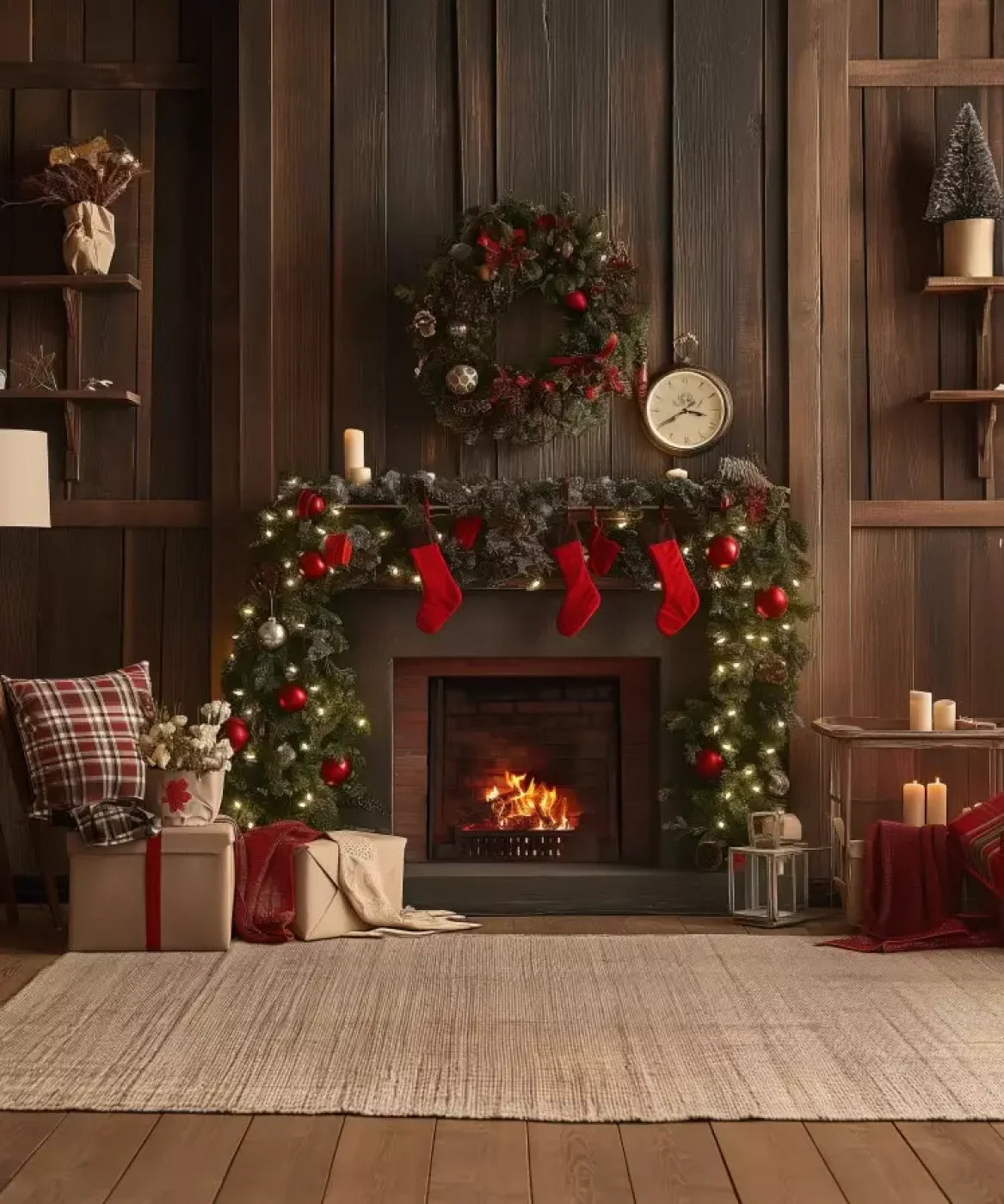 Cozy Cabin Christmas 10’X12’ Ultracloth (120 X 144 Inch) Backdrop