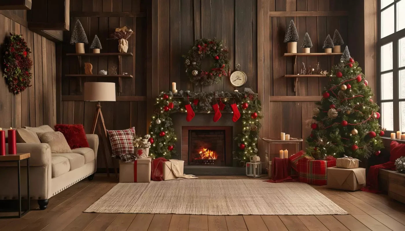 Cozy Cabin Christmas 14’X8’ Ultracloth (168 X 96 Inch) Backdrop