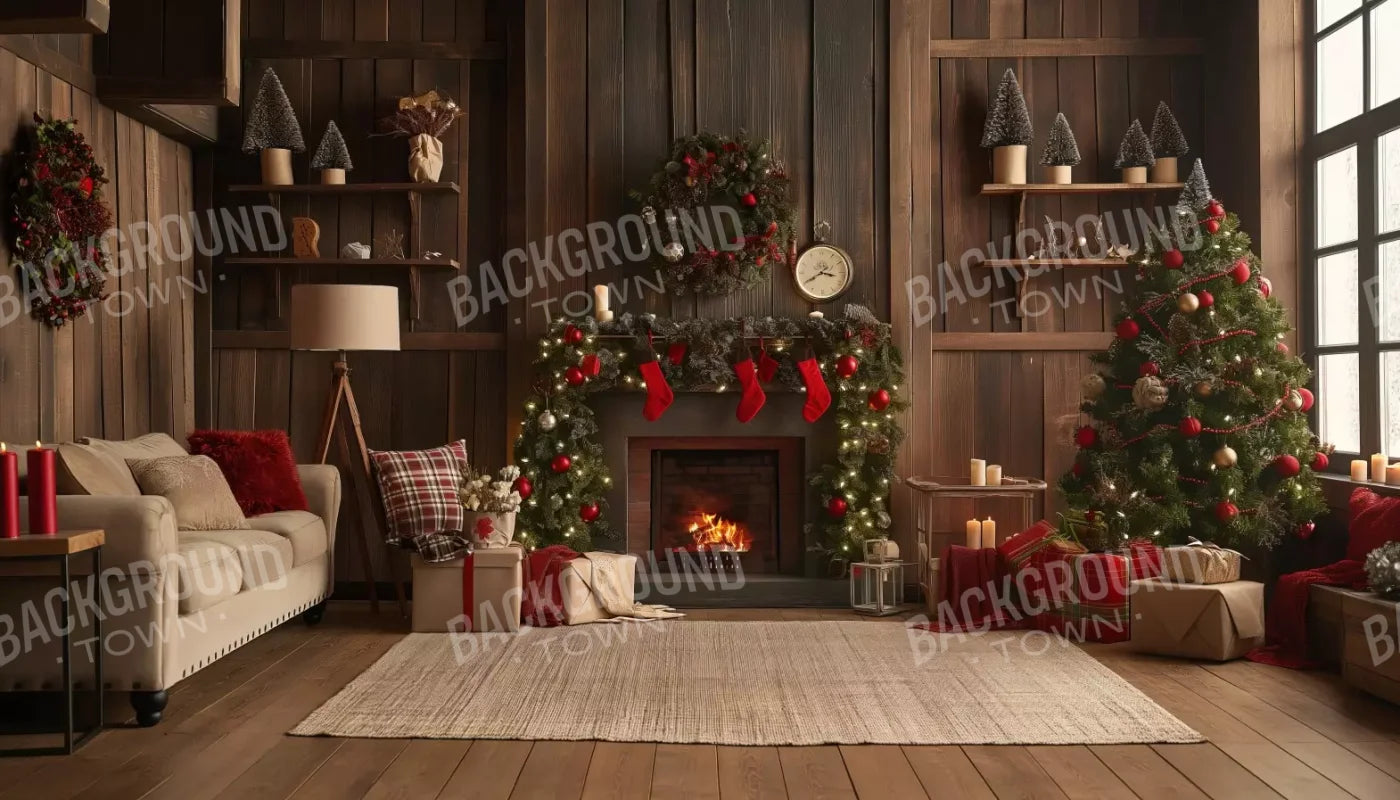 Cozy Cabin Christmas 14’X8’ Ultracloth (168 X 96 Inch) Backdrop