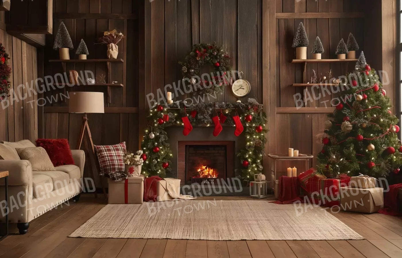 Cozy Cabin Christmas 14’X9’ Ultracloth (168 X 108 Inch) Backdrop