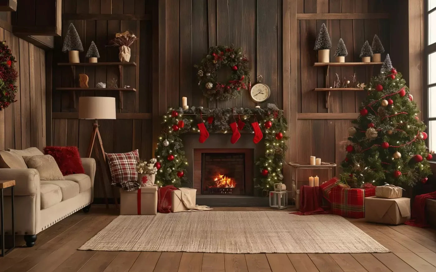 Cozy Cabin Christmas 16’X10’ Ultracloth (192 X 120 Inch) Backdrop