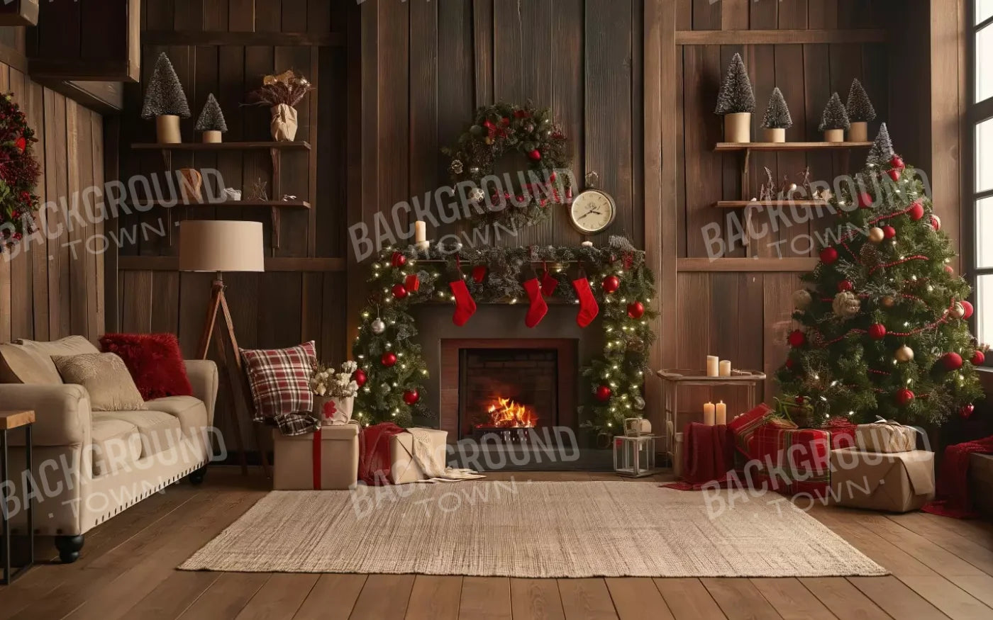 Cozy Cabin Christmas 16’X10’ Ultracloth (192 X 120 Inch) Backdrop