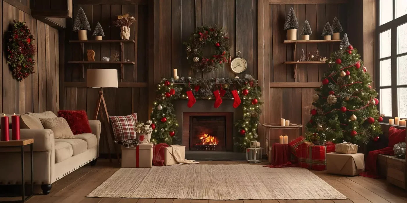 Cozy Cabin Christmas 16’X8’ Ultracloth (192 X 96 Inch) Backdrop