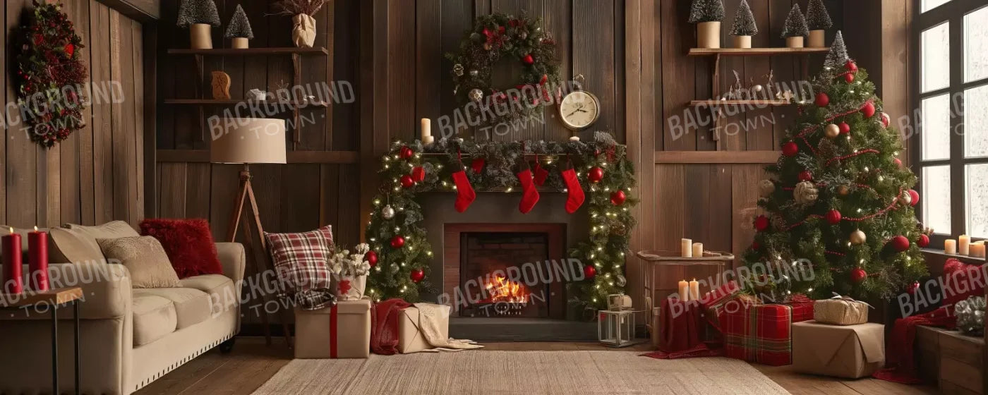 Cozy Cabin Christmas 20’X8’ Ultracloth (240 X 96 Inch) Backdrop