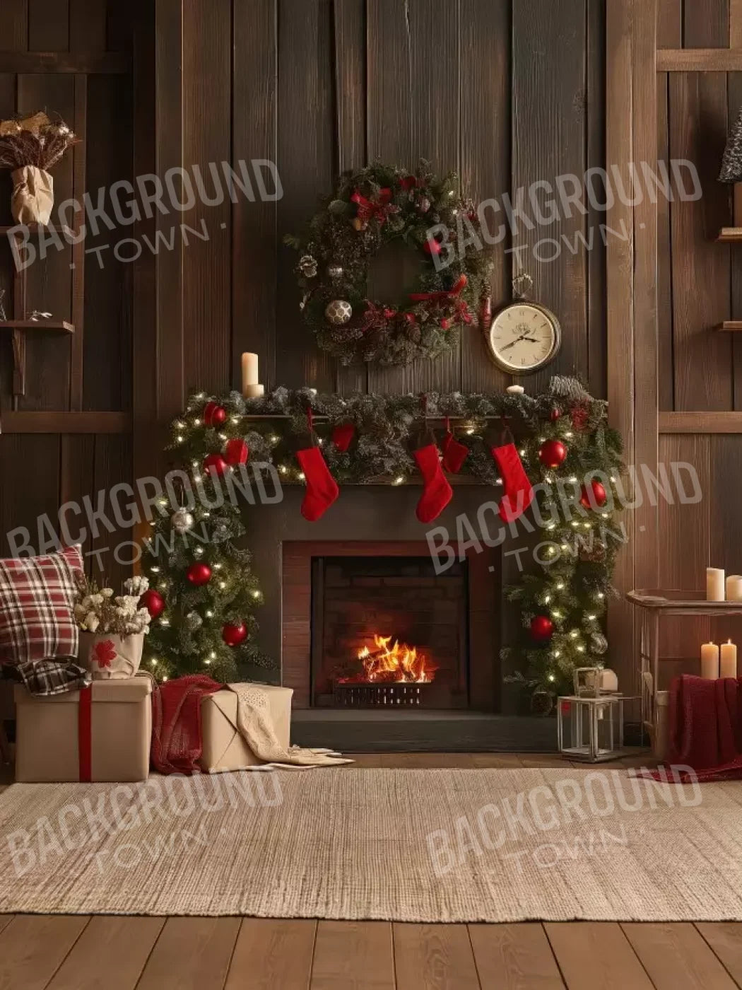 Cozy Cabin Christmas 5’X6’8 Fleece (60 X 80 Inch) Backdrop