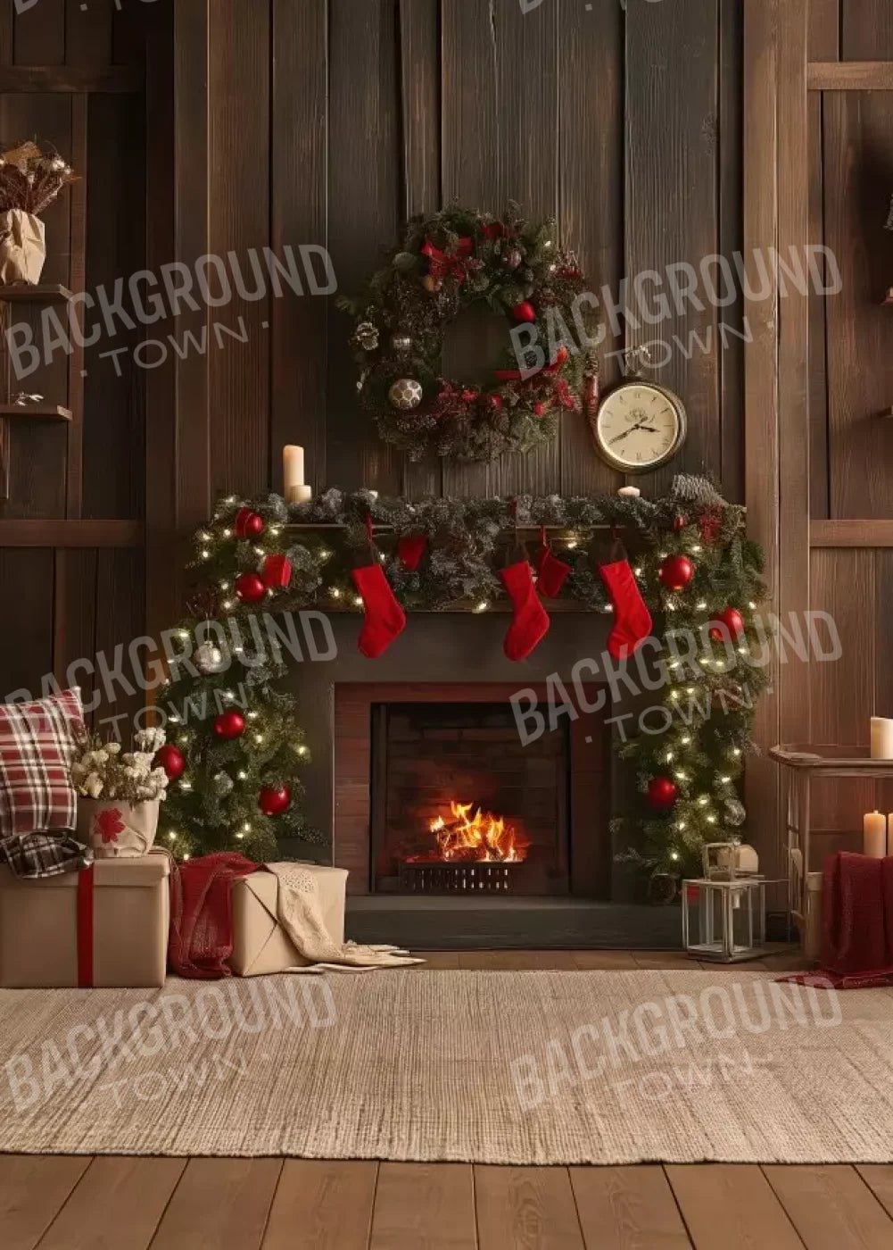 Cozy Cabin Christmas 5’X7’ Ultracloth (60 X 84 Inch) Backdrop