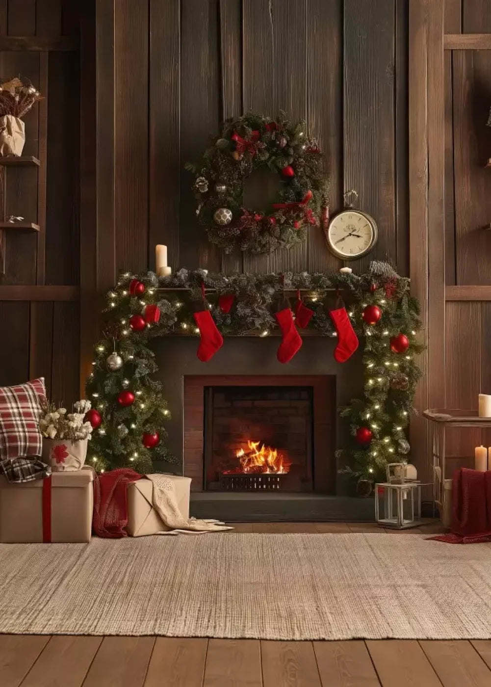 Cozy Cabin Christmas 5’X7’ Ultracloth (60 X 84 Inch) Backdrop
