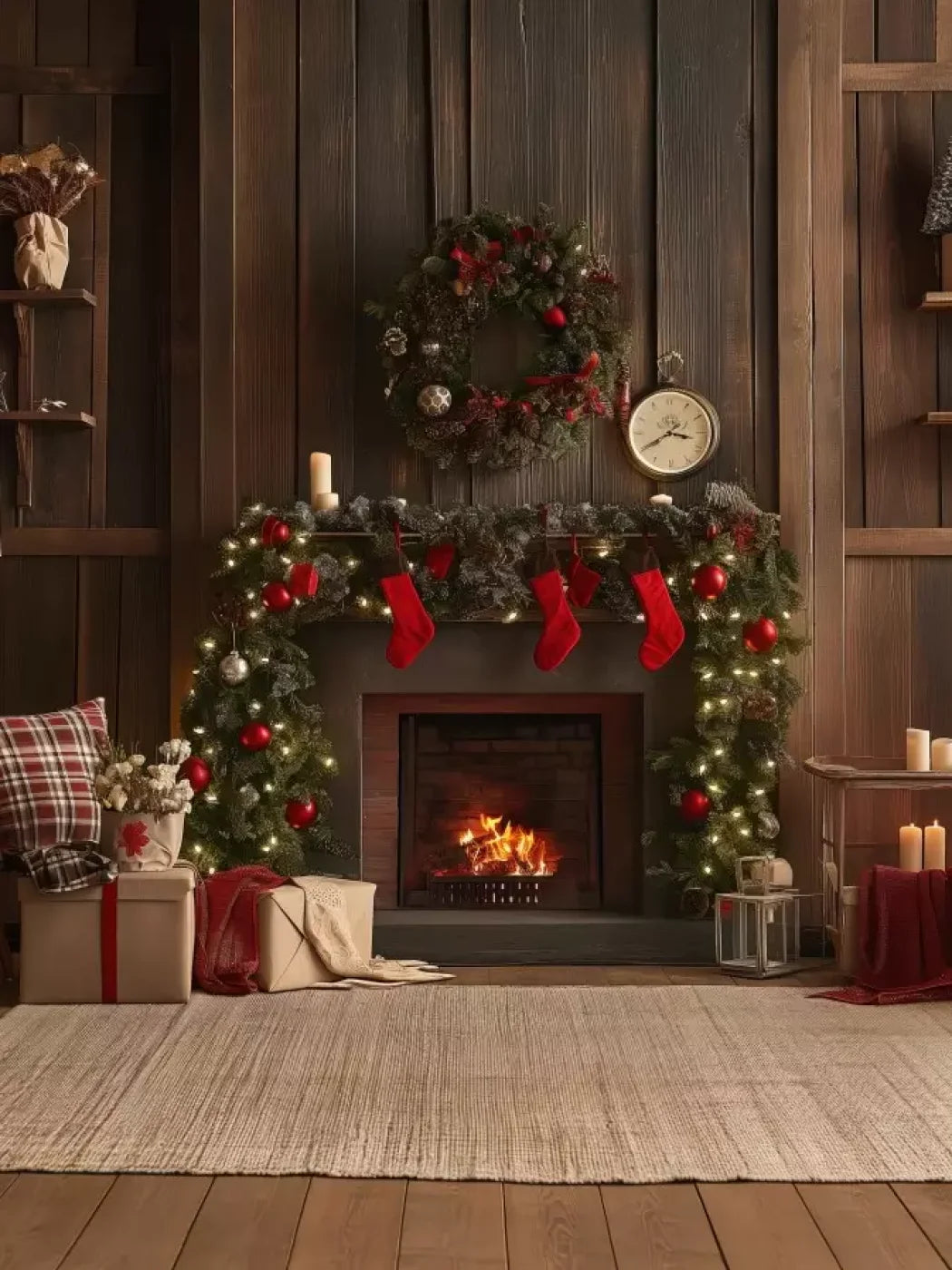 Cozy Cabin Christmas 6’X8’ Fleece (72 X 96 Inch) Backdrop