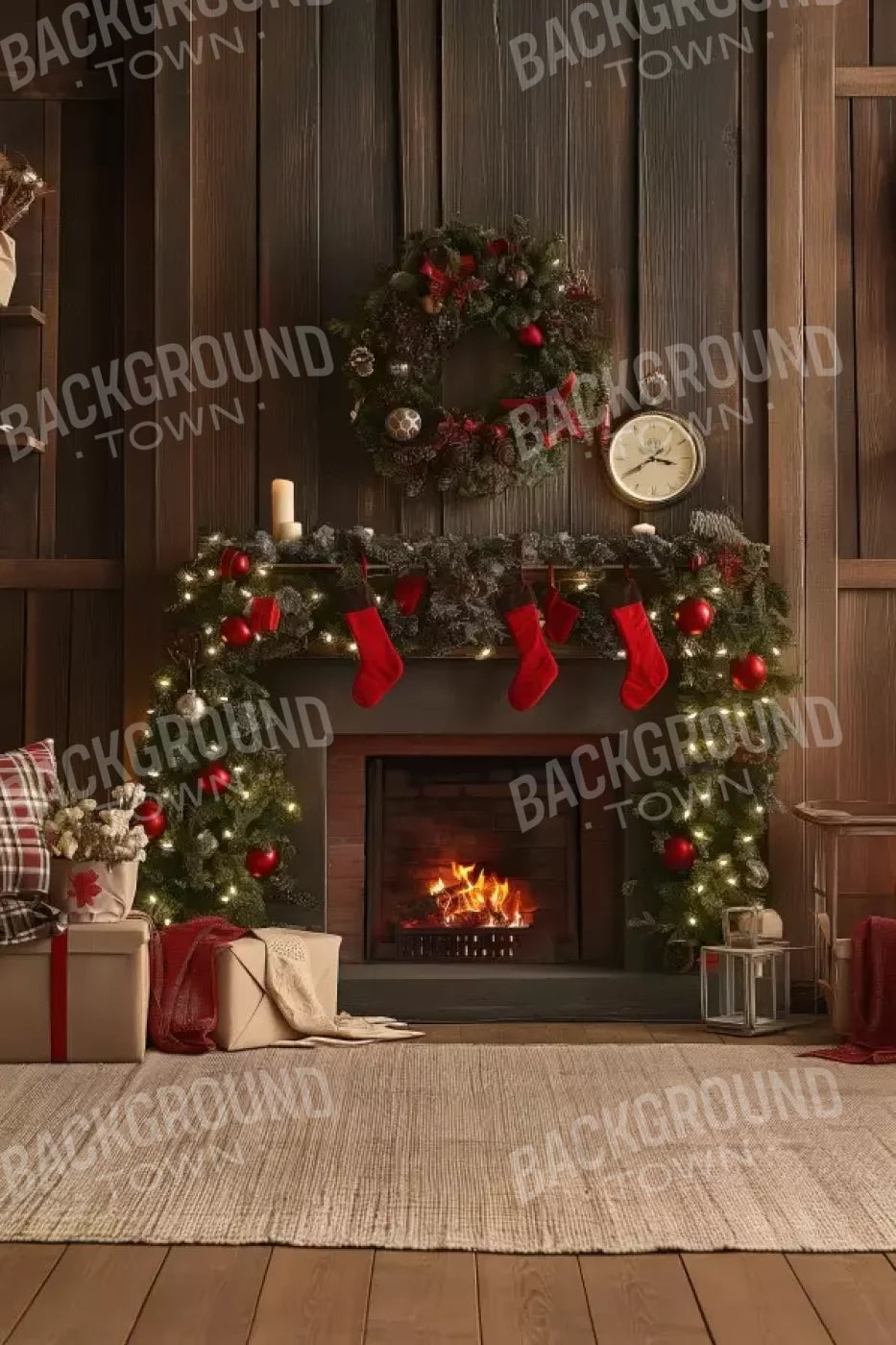 Cozy Cabin Christmas 8’X12’ Ultracloth (96 X 144 Inch) Backdrop